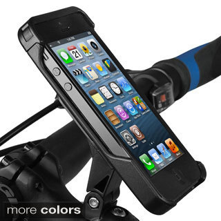 Ibera Bike Black/White iPhone 5 Smartphone Cam Case and Spring-Loaded Adjustable Angle Stem Mount-Image