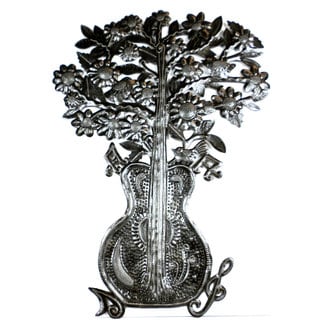 Save Price Handcrafted Guitar Bouquet Metal Wall Art (Haiti)