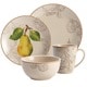 BonJour Dinnerware Orchard Harvest Stoneware 16-piece Print Set