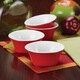 Rachael Ray Dinnerware 'Round & Square' 4-piece Red Stoneware Fruit Bowl Set