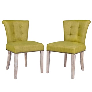 See Reviews Portfolio Lambert Green Twill Dining Chairs (Set of 2)