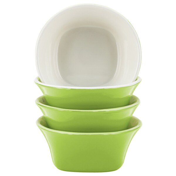 Rachael Ray Dinnerware Round & Square 4-piece Green Stoneware Fruit Bowl Set 