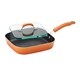 Rachael Ray Porcelain II Aluminum Nonstick 11-inch Orange Gradient Square Deep Griddle and Glass Press