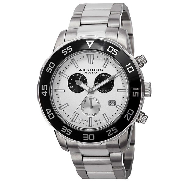 Akribos XXIV Men's Chronograph Stainless Steel Bracelet Watch