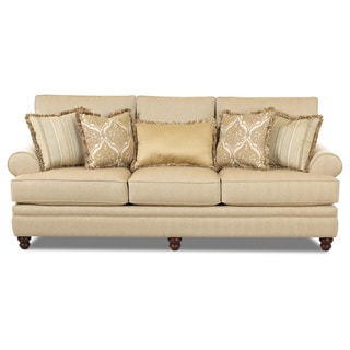 Daryn Classic Straw Beige Fabric/ Wood Sofa