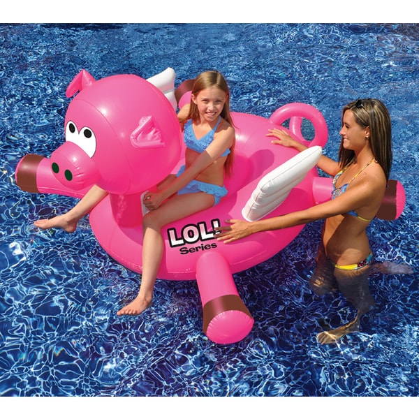 LOL 54inch Pig Inflatable Rideon Pool Toy Oversto