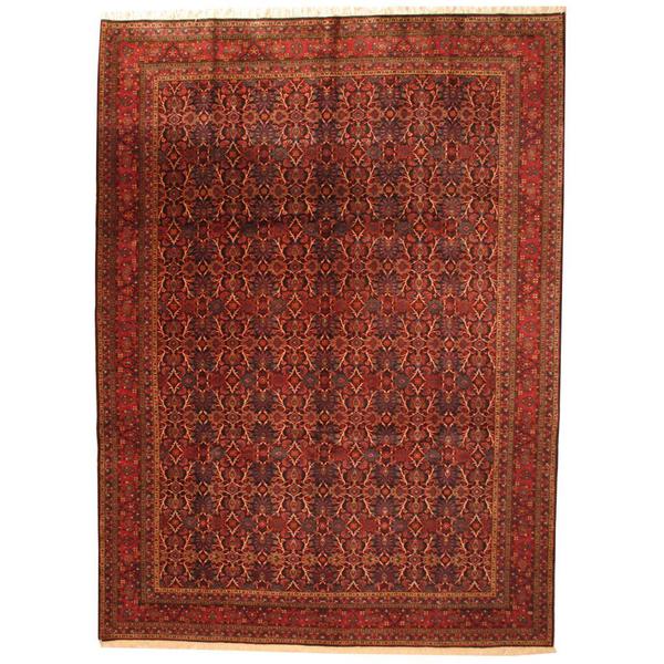 Antique 1960's Persian Handknotted Navy/ Red Wool Rug (10'3 x 14