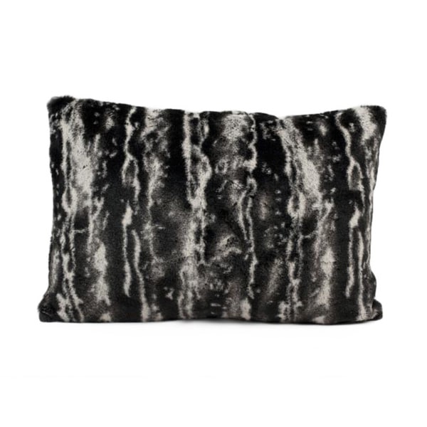 Mina Victory by Nourison Faux Fur Black/ Silver 12 x 18-inch Throw Pillow - 16109725 - Overstock ...