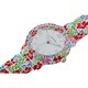 Vernier Women's 'Soft Touch' Floral Pattern Stone Bezel Watch