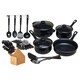 Gibson Home 32-piece Nonstick Cookware Set Black