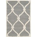 Safavieh Handmade Moroccan Cambridge Dark Grey/ Ivory Wool Rug (2'6 x 4')