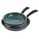 Gibson Home 2-piece Green Ceramic Fry Pan Set 