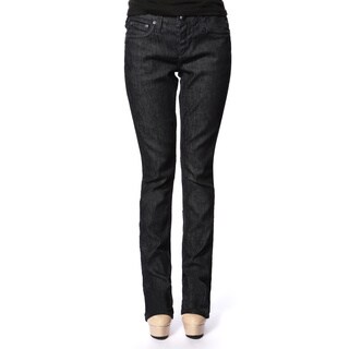 Stitch's Women's Dark Wash Low-waist Slim Leg Jeans-Image