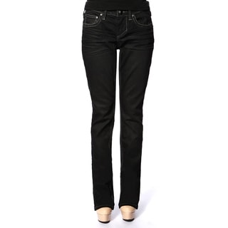 Stitch's Women's Dark Wash Denim Straight Leg Jeans-Image