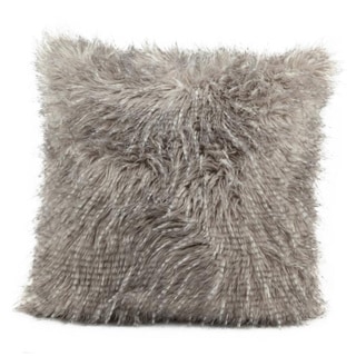 (^.^)/  Mina Victory Faux Fur Silver 18-inch Throw Pillow
