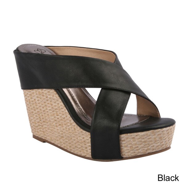 ... Wedge Criss-cross Sandals - Overstock Shopping - Great Deals on Wedges
