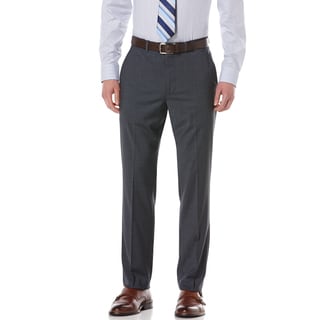 Perry Ellis Portfolio Men's 'Travel Luxe Elite' Slate Modern Fit Mini Check Pants-Image