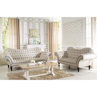 Best Shopping Baxton Studio Bostwick Beige Linen Classic Victorian Sofa Set