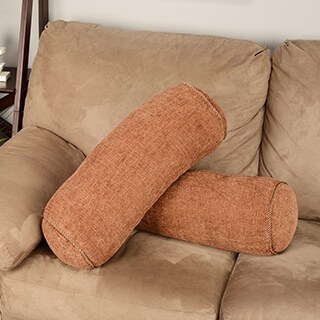 Find Shop Blazing Needles Solid Chenille Rope-corded 20-inch x 8-inch Bolster Pillows (Set of 2)