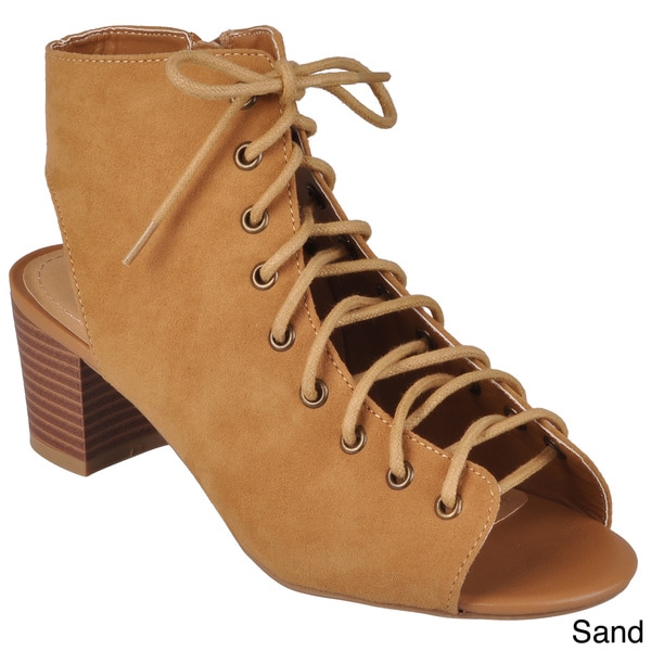 Hailey Jeans Co. Women's 'Leroy-06' Lace-up Faux Suede Heels