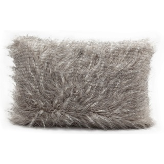 See Reviews Nourison Mina Victory Grey 12 x 18-inch Faux Fur Throw Pillow