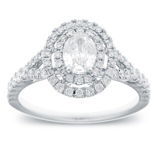 Oval diamond engagement ring halo