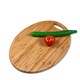 Adeco 2-piece 100-percent Natural Bamboo Oval Chopping Board Set