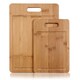 Adeco 2-piece 100-percent Natural Bamboo 0.5-inch Thick Cutting Board Set