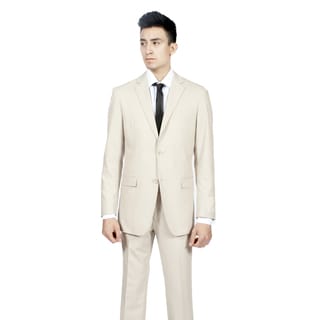 Ferrecci Men's Slim Fit Tan/ Bone 2-button Suit-Image