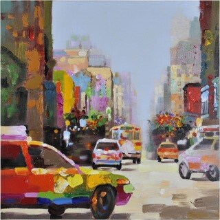 Best Shopping Giovanni Russo 'City Slickers' Hand-painted Canvas Art