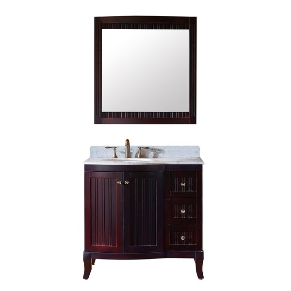 Virtu USA Khaleesi 36 inch Single Sink Espresso Vanity with Carrara