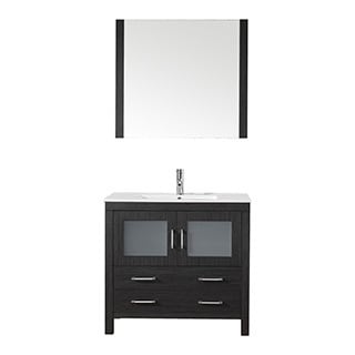 @@@ >  Virtu USA Dior 36 inch Single Sink Vanity Set in Zebra Grey