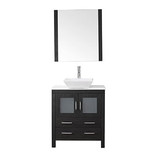 (^.^)/  Virtu USA Dior 30 inch Single Sink Vanity Set in Zebra Grey