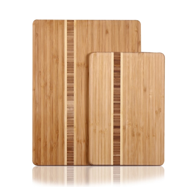 Adeco Natural Bamboo Chopping Board (Set of 2)