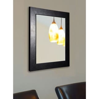 (^ ^)// Rayne Executive American-made Black Textured Wall Mirror