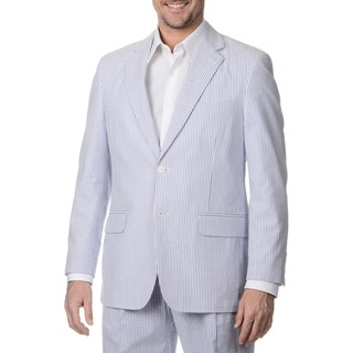Palm Beach Men's Navy/ White Seersucker 2-button Double Vent Jacket