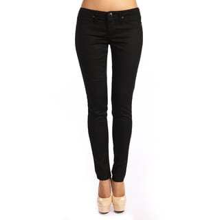 Stitch's Women's Black Leopard Denim Skinny Jeans-Image