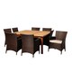 Amazonia Wendy 9-piece Eucalypus Wood & Wicker Outdoor Dining Set with Off-White Cushions