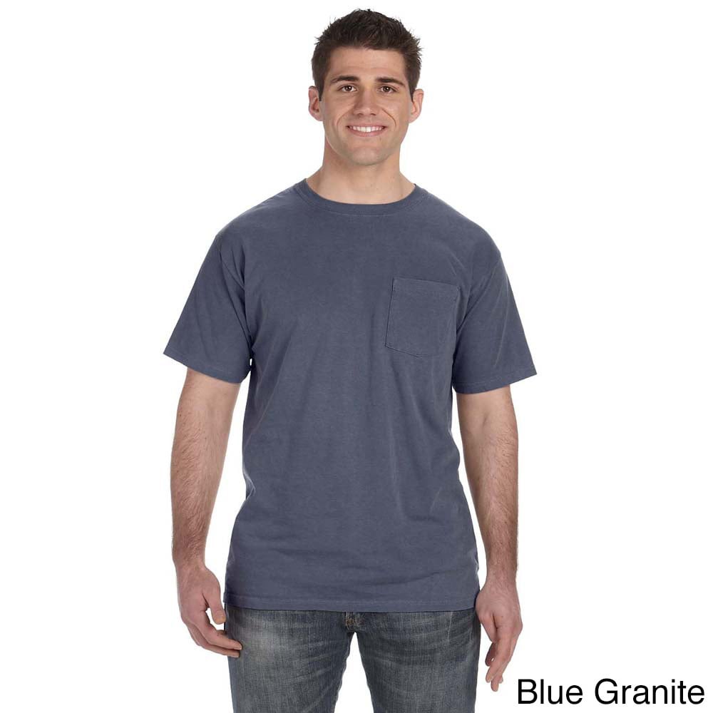 Authentic Pigment Mens Ringspun Pocket T shirt Blue Size XXL