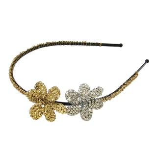 Handmade Metallic Flower Headband (India)-Image