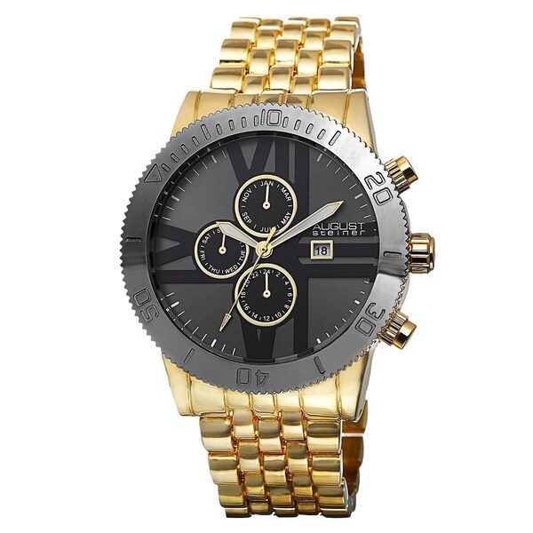 August Steiner Men's Swiss Quartz Multifunction Bracelet Watch