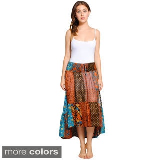 Recycled Patch Cotton Gypsy Skirt (Nepal)-Image