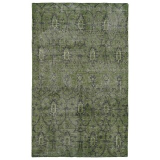 See Reviews Hand-Knotted Vintage Replica Green Wool Rug (9'0 x 12'0)