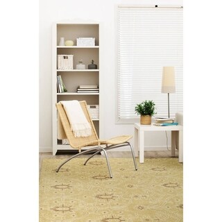 @@@ >  Hand-Knotted Vintage Replica Gold Wool Rug (9'0 x 12'0)