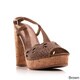 Nvy Women's Shoe Banked Cut-Out Slingback Open-Toe Cork Platform Sandal