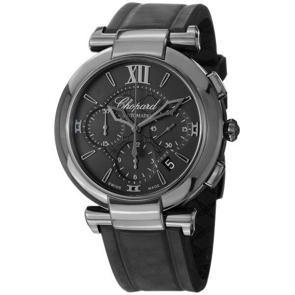 Chopard Men's 388549-3007 'Imperiale' Black Dial Black Rubber Strap Chronograph Watch