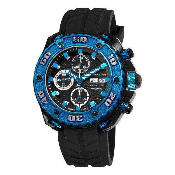 Stuhrling Original Men's Maverick Prestige Automatic Rubber Strap Watch