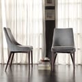INSPIRE Q Sasha Mid-century Grey Fabric Upholstered Slope Leg Dining Chairs (Set of 2)