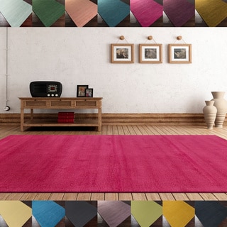 (^.^)/  Hand-loomed Tatum Solid Wool Area Rug (9' x 13')