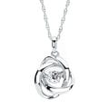 Boston Bay Diamonds Brilliance in Motion Sterling Silver 1/5ct TDW Love Knot Floating Diamond Necklace (I-J, I1-I2)